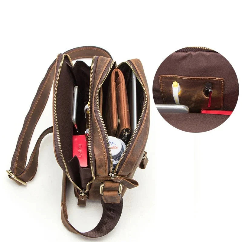Mochila em Couro Genuíno - Contacts Premium