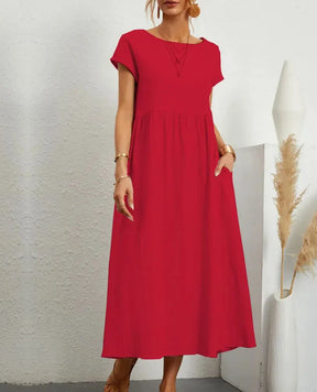 Vestido Longo Casual com Mangas Curtas - Holiday