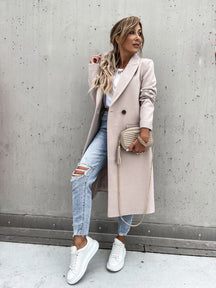 Casaco Feminino Longo de Lã Batida Léonie