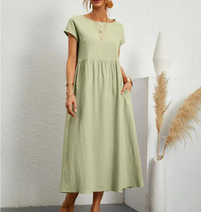 Vestido Longo Casual com Mangas Curtas - Holiday