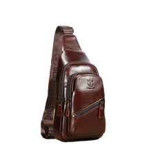 Bolsa de Ombro Masculina Transversal em Couro Genuíno  - Black Jack