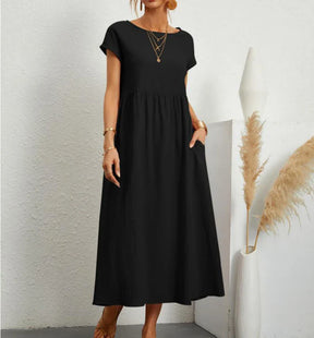 Vestido Longo Casual com Mangas Curtas - Holiday